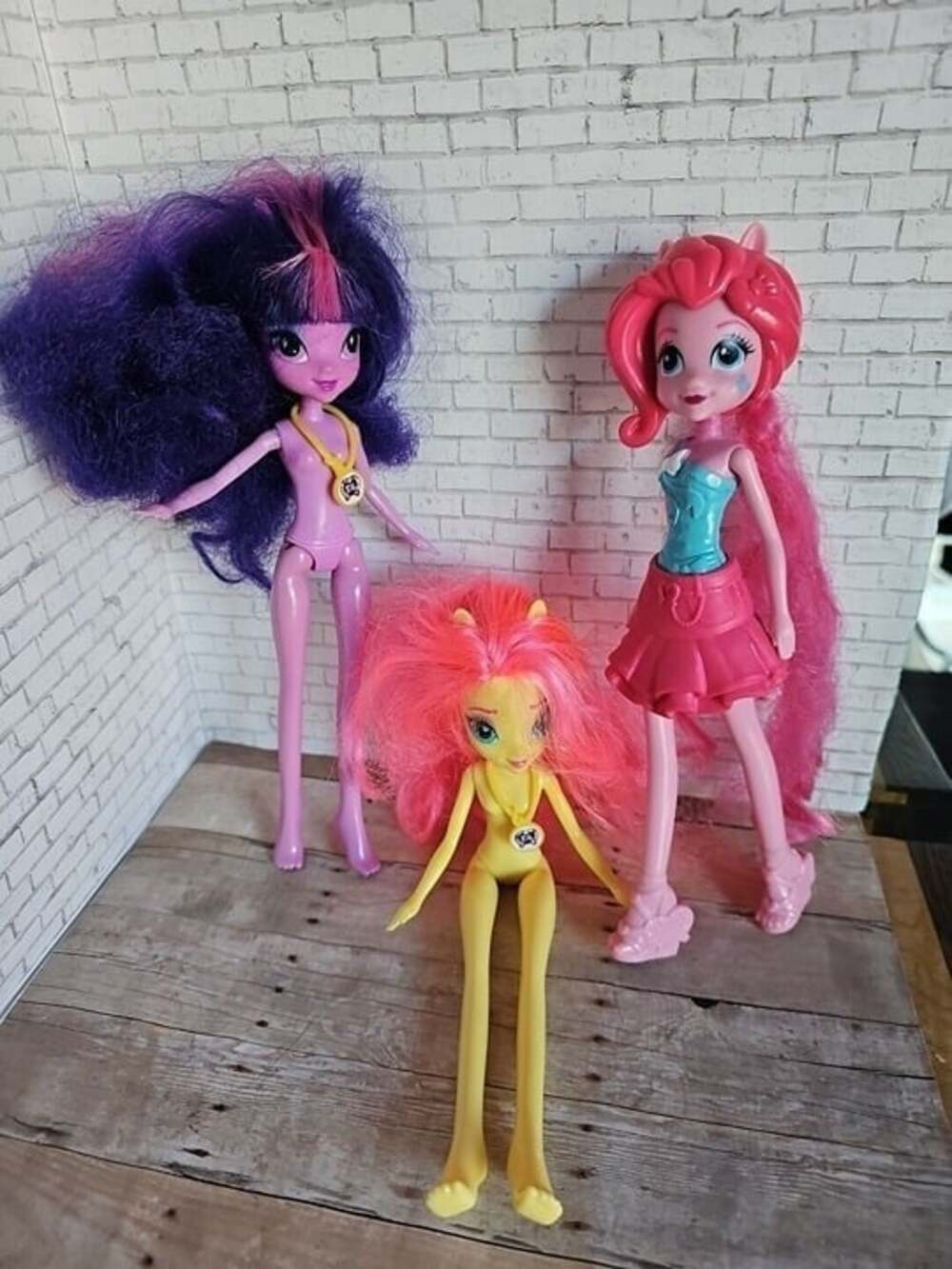 Hasbro My Little Pony Equestria Girls Doll Lot Twilight Fluttershy Pinkie Pie